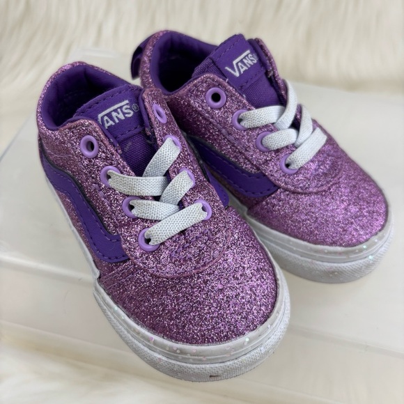 Vans Kids Glittery Purple Sneakers - Picture 5 of 9